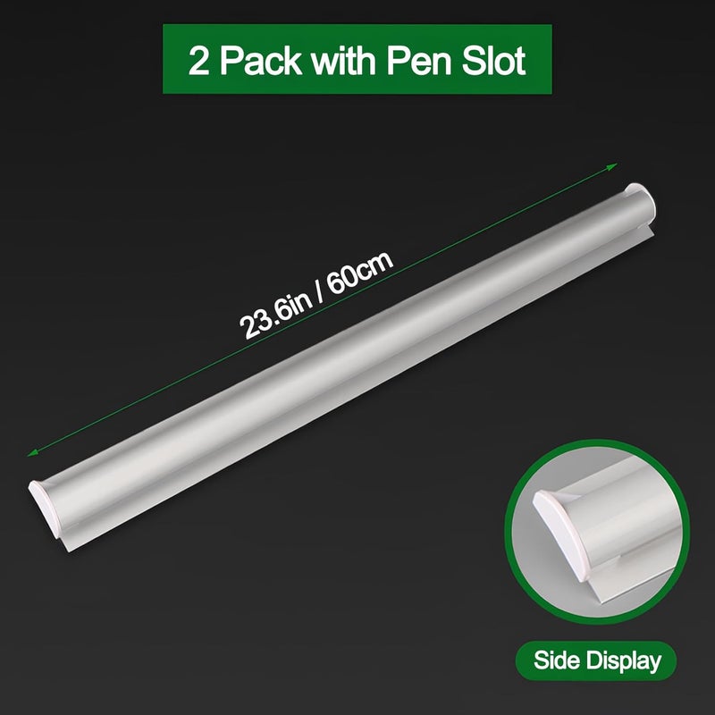 ArttGift 2 Pack Ticket Holders Receipt Holder for Restaurant, No Drill Restaurant Order Ticket Holders for Kitchen Office Walls Refrigerator Home Pubs Bars Cafes(23.6 Inch, Sliiver, 2p) - Image 2